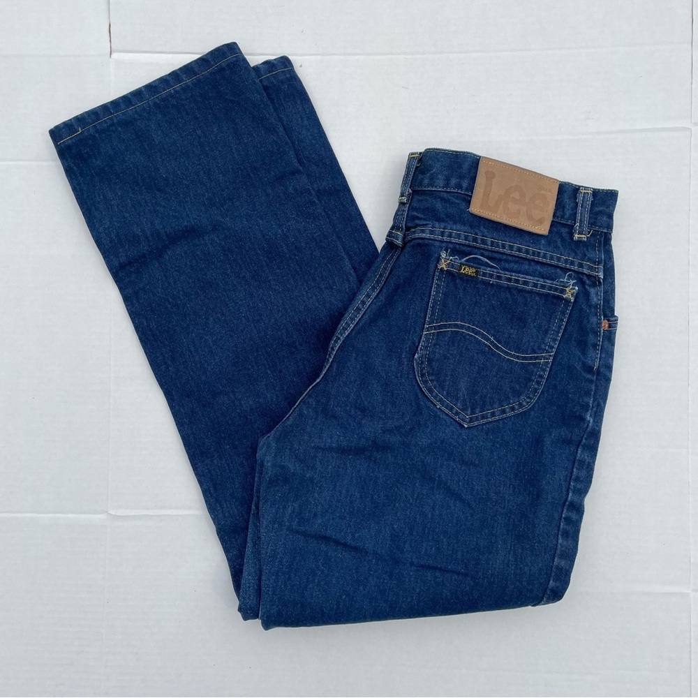Vintage Lee jeans blue denim straight leg high rise jeans